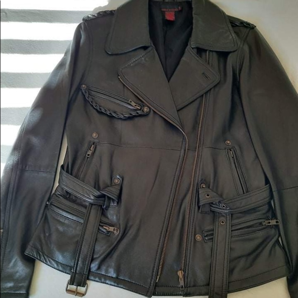DEBBIE SHUCHAT genuine leather jacket size 2